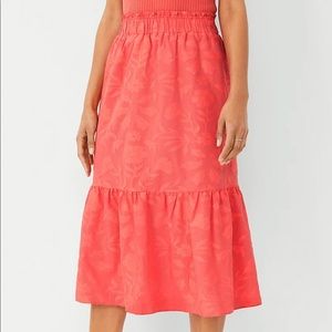 Floral Clip Pull On Flounce Maxi Skirt
